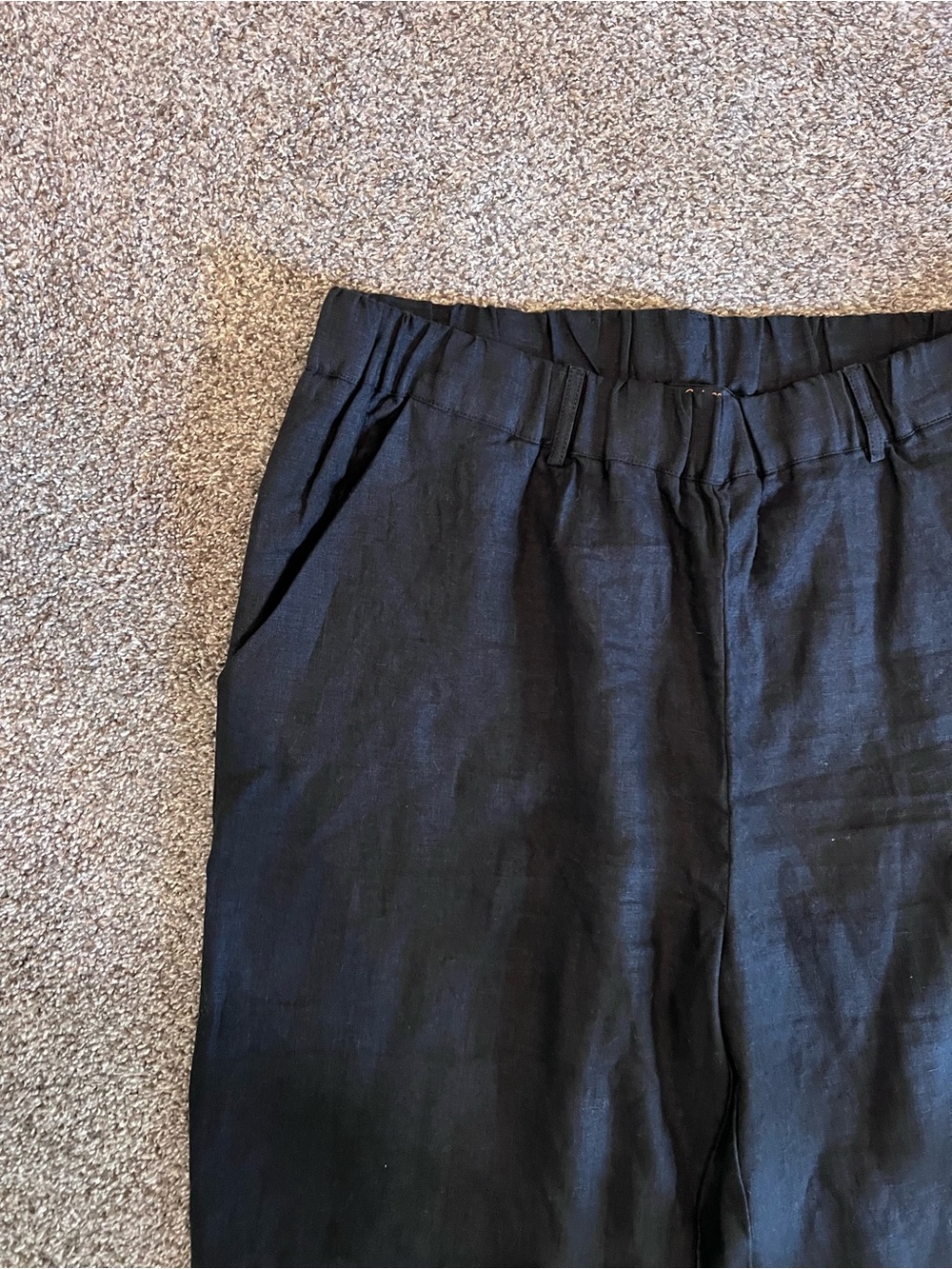 Quince 100% European Linen Pants Black L - Picture 6 of 14